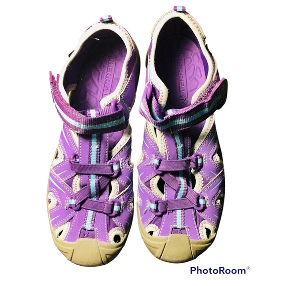 Merrell A select Hidro Fresh Sandals Youth Size 4M Purple/Blue/Gray Teal Closet - Picture 1 of 7